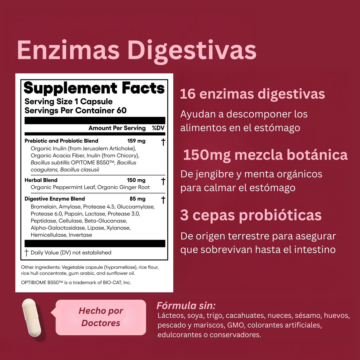 Merraci™ Probiótico Avanzado – Con Prebióticos Naturales, Apoya la Digestión y el Bienestar Intestinal