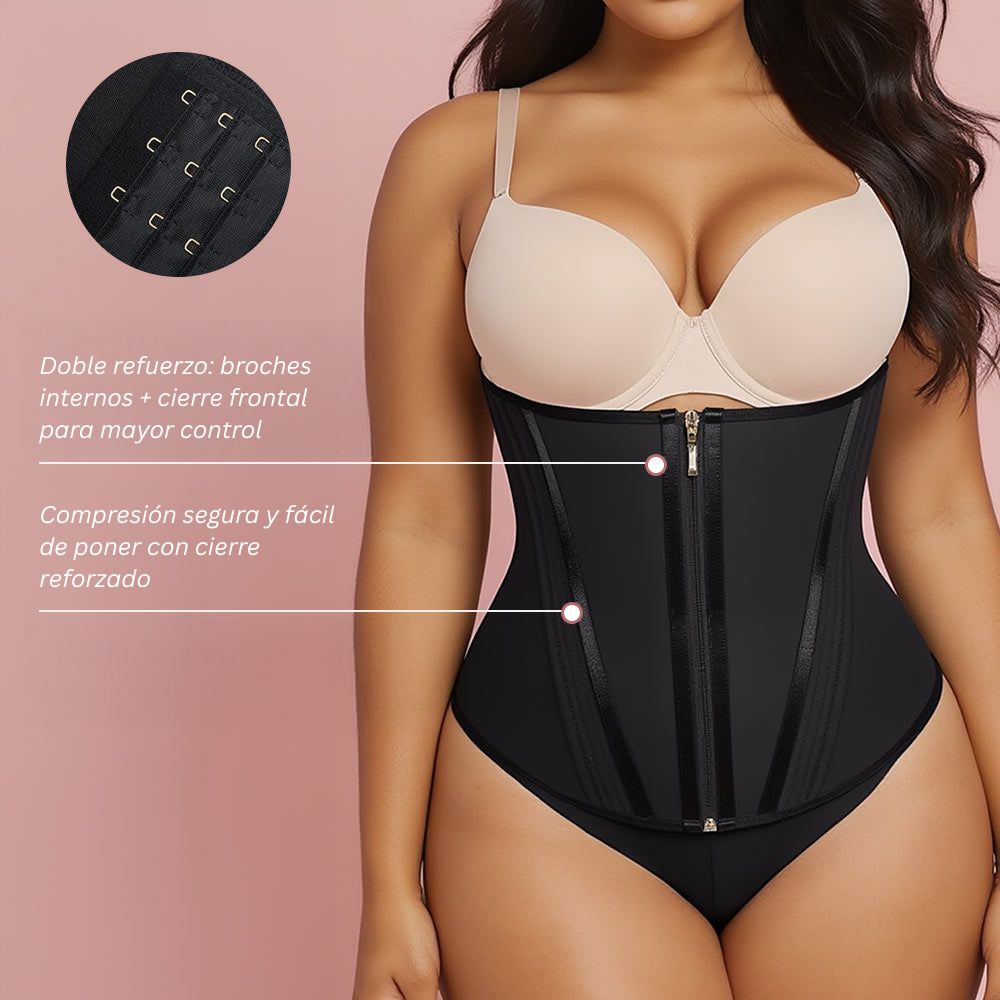 Merraci™ Faja Chaleco Reductor Extremo – Doble Cinturilla para Cintura de Reloj de Arena y Soporte Abdominal