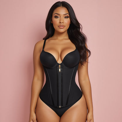 Merraci™ Faja Chaleco Reductor Extremo – Doble Cinturilla para Cintura de Reloj de Arena y Soporte Abdominal