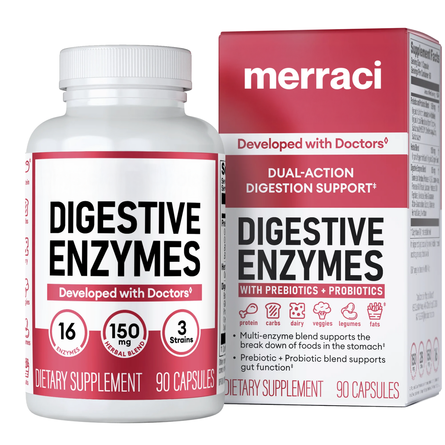 Merraci™ Probiótico Avanzado – Con Prebióticos Naturales, Apoya la Digestión y el Bienestar Intestinal